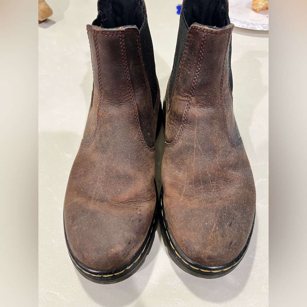 Dr. Martens Distressed Brown Leather Boots W8